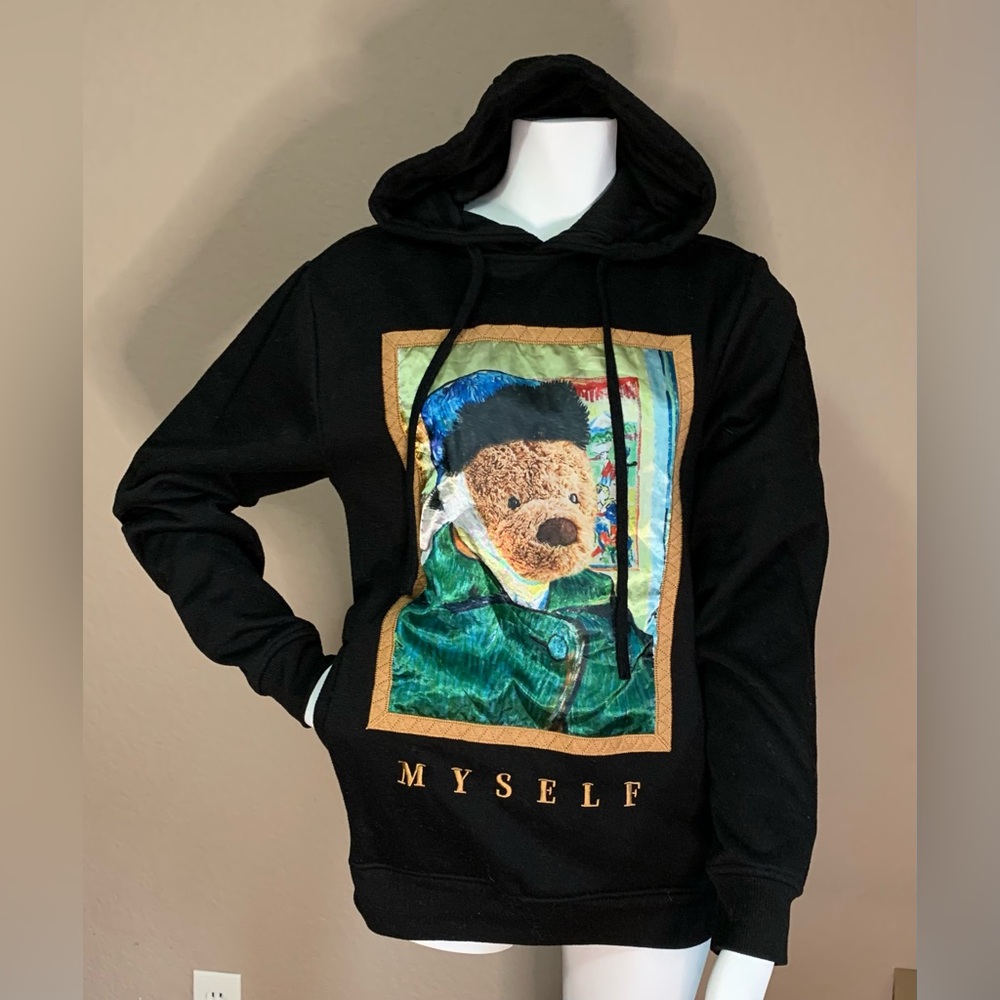 Rebel minds bear parody sweatshirt of Van Gogh self portrait.